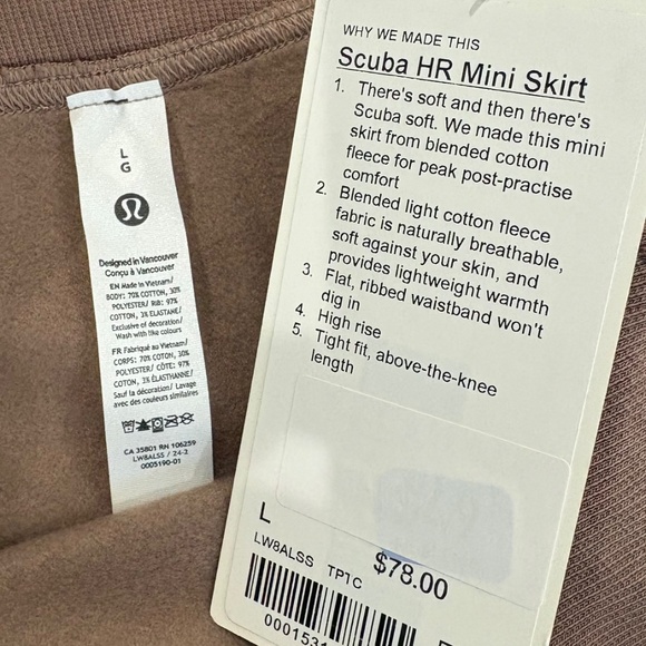 Lululemon Scuba High-Rise Mini Skirt Taupetastic - Picture 6 of 7